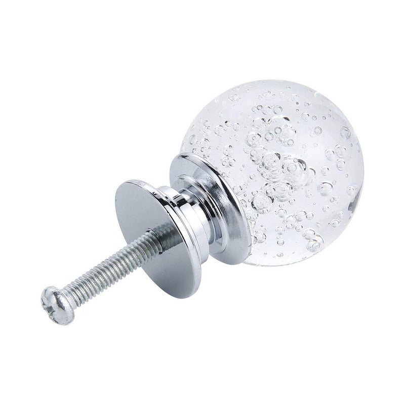 IEIK 10 PCS Crystal Cabinet Knobs Round Glass Bubbles Knobs Smooth Drawer Pulls Handle for Home, Cabinet, Drawer and Dresser with 3 Different Size Screws, 30MM (Transparent) - Image 3